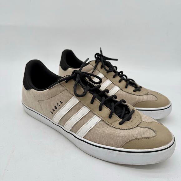 Adidas Men's Samoa Tennis Walking Shoe Cargo Tan Laceup Size 11.5 - Picture 1 of 7